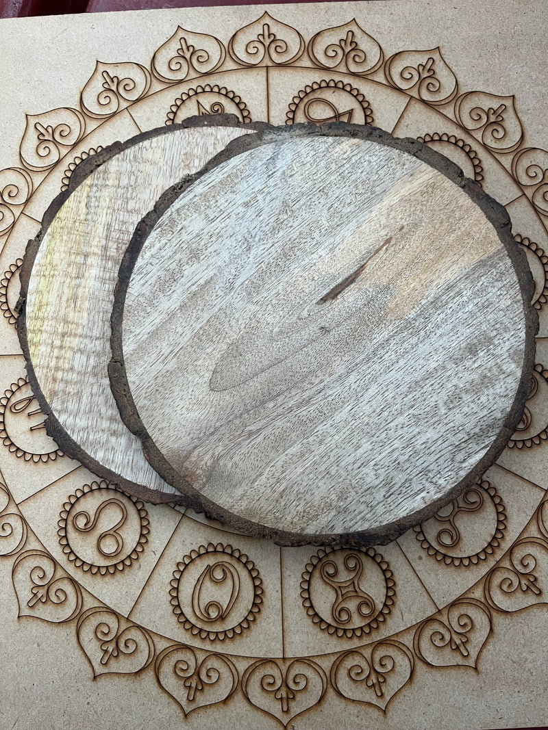 Wooden Bark Coasters - Made of Neem Wood, Set of 2