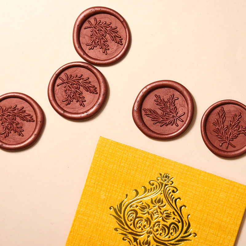 Leaf Design Copper Self-Adhesive Wax Seals by Untwine Me