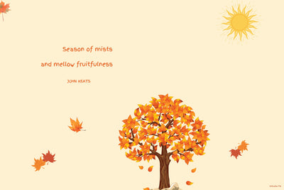 John Keats Autumn Themed Poetry Postcards (Set of 2)
