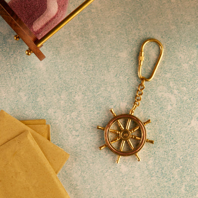 Maritime Ship Navigation Wheel Keychain