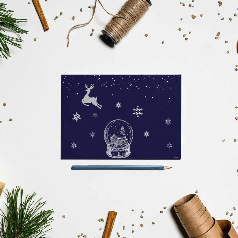 Christmas Reindeer Postcards (Set of 2)