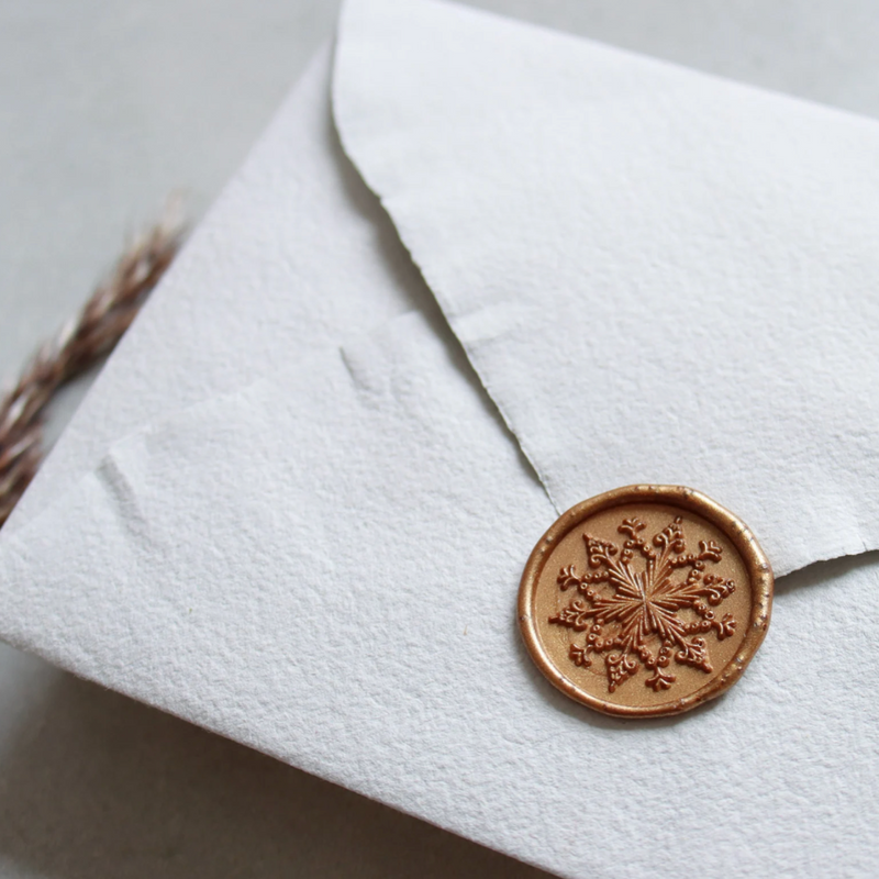 Snowflake Design Gold Self-Adhesive Wax Seals by Untwine Me